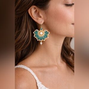 Handmade Seed Bead Fan Earrings – Boho Statement | One-of-a-Kind